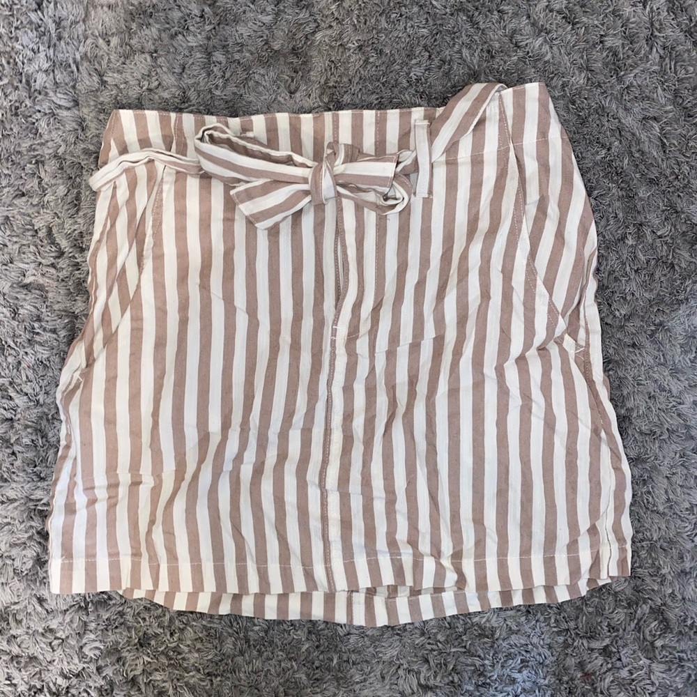 Light brown and white stripped skirt